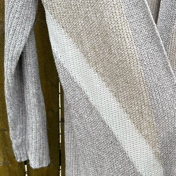 Maurices Chevron Colorblock Open Front Duster Cardigan Sz L - Picture 3 of 12